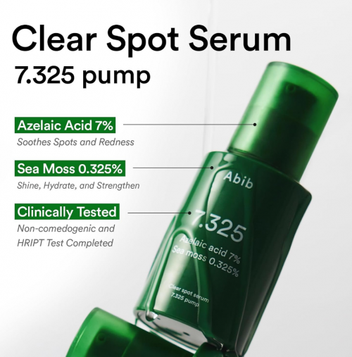 ABIB- CLEAR SPOT SERUM 7.325 PUMP WITH SEAMOSS EXTRACT, AZELAIC ACID & SUCCINIC ACID