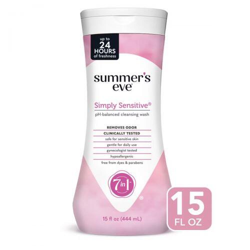 SUMMER'S EVE- SIMPLY SENSITIVE FEMININE CLEANSING WASH- 444ML