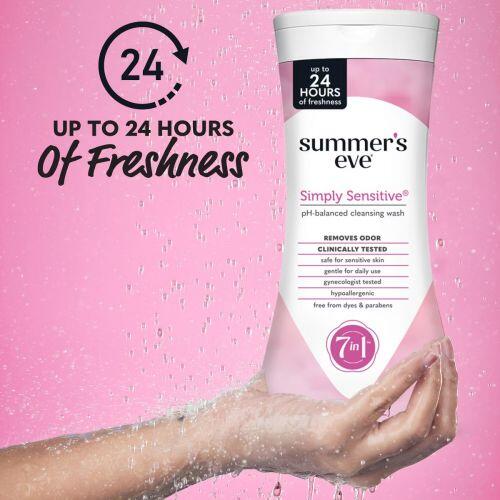 SUMMER'S EVE- SIMPLY SENSITIVE FEMININE CLEANSING WASH- 444ML