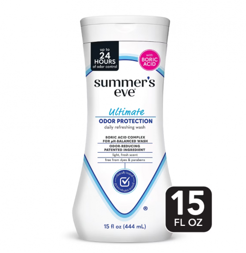 SUMMER'S EVE- FEMININE ODOR RELIEF WITH BORIC ACID WASH- 444ML