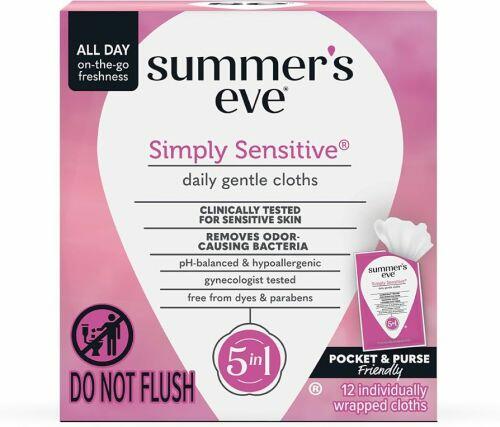 SUMMER'S EVE- FEMININE CLEANSING WIPES - SENSITIVE - 12CT