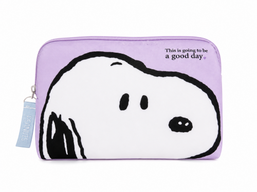 PEANUTS SNOOPY ZIPPERED COSMETIC POUCH ? LAVENDER