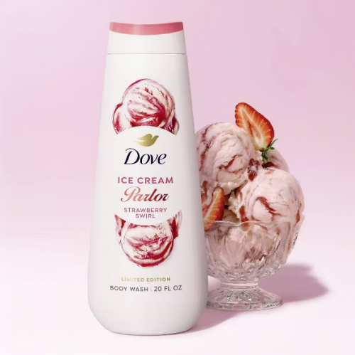 DOVE BEAUTY- ICE CREAM PARLOR BODY WASH - STRAWBERRY SWIRL