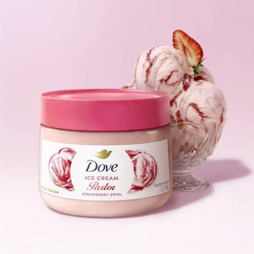 DOVE BEAUTY- ICE CREAM PARLOR BODY SCRUB - STRAWBERRY SWIRL
