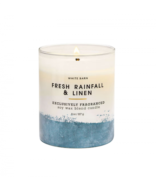 BATH & BODY WORKS - FRESH RAINFALL & LINEN CANDLE 227G