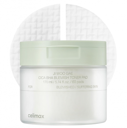 CELIMAX- JI.WOO.GAE CICA BHA BLEMISH TONER PAD- 60 PADS