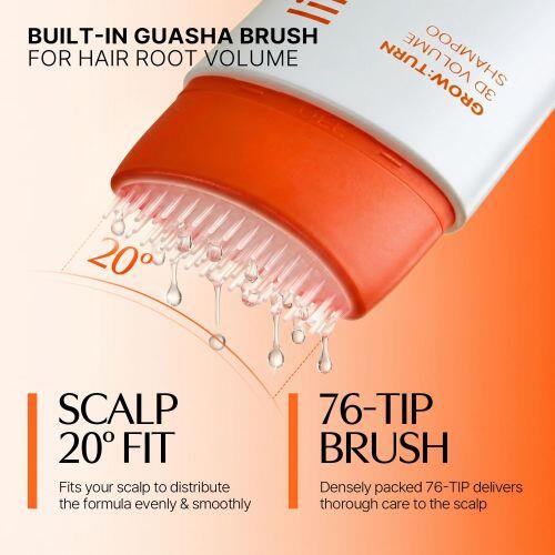 LILYEVE- GROWTURN 3D VOLUME BRUSH SHAMPOO, BIOTIN, HAIR GROWTH