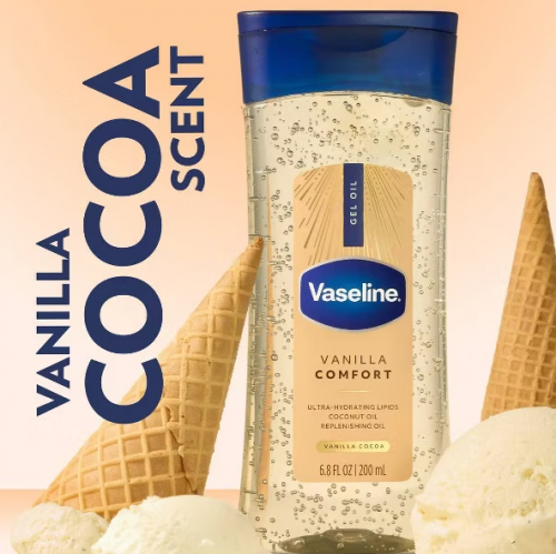 VASELINE- COMFORT MOISTURIZING GEL BODY OIL- VANILLA