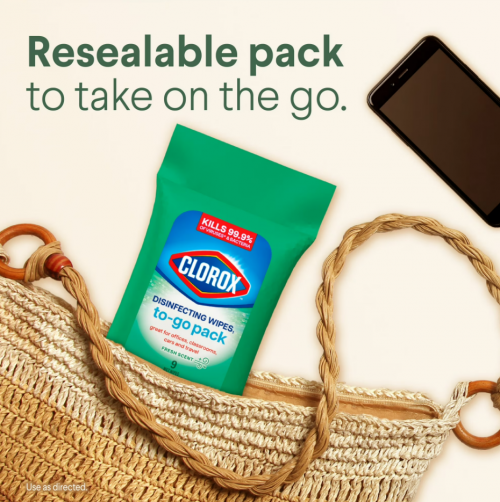 CLOROX- DISINFECTING CLEANING WIPES TO GO PACK- 9 COUNT