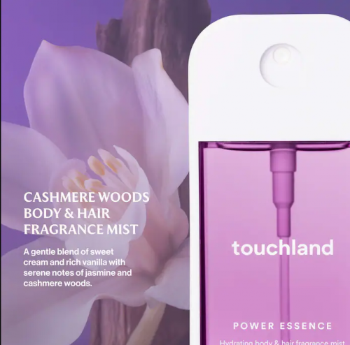 TOUCHLAND- CASHMERE WOODS POWER ESSENCE BODY & HAIR FRAGRANCE MIST