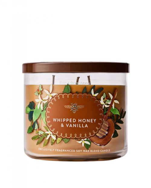 BATH & BODY WORKS - WHIPPED HONEY & VANILLA CANDLE 411G