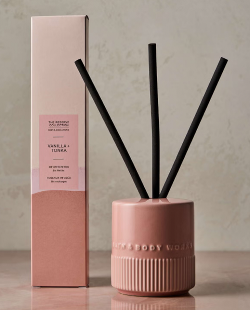 BATH & BODY WORKS- VANILLA + TONKA FRAGRANCE INFUSED LIQUIDLESS REEDS