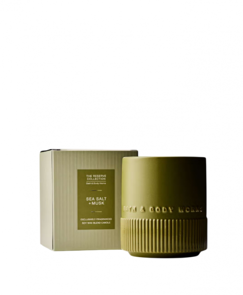 BATH & BODY WORKS- SEA SALT + MUSK CANDLE 227G