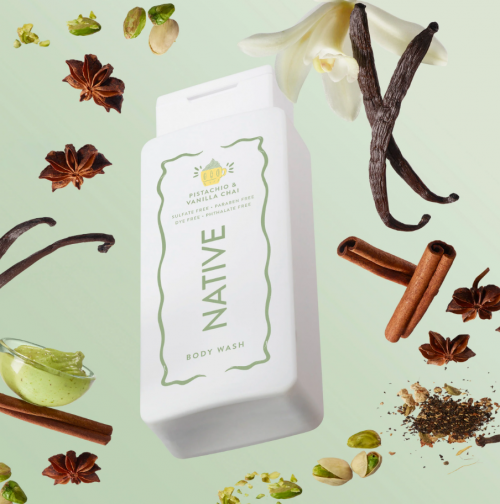 NATIVE- FALL COLLECTION BODY WASH- PISTACHIO & VANILLA CHAI