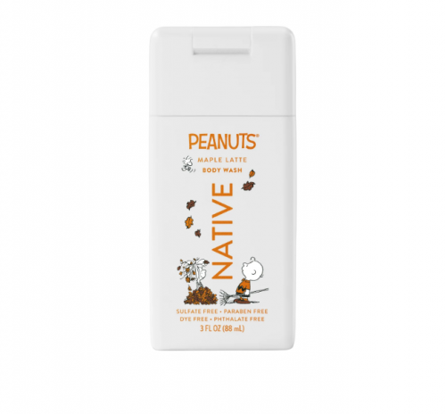 NATIVE- FALL PEANUTS COLLAB MINI BODY WASH-  MAPLE LATTE