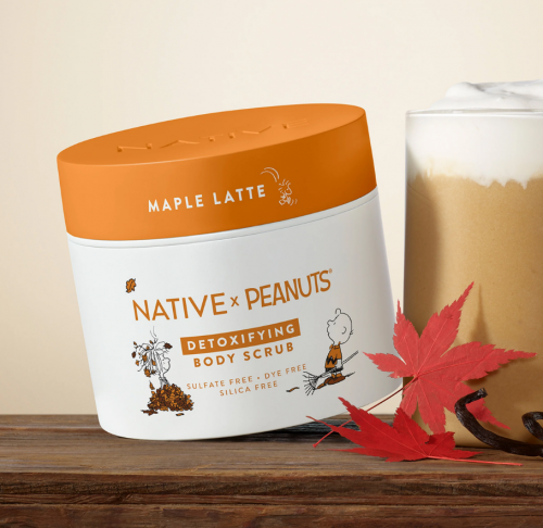 NATIVE- FALL PEANUTS COLLAB BODY SCRUB-  MAPLE LATTE