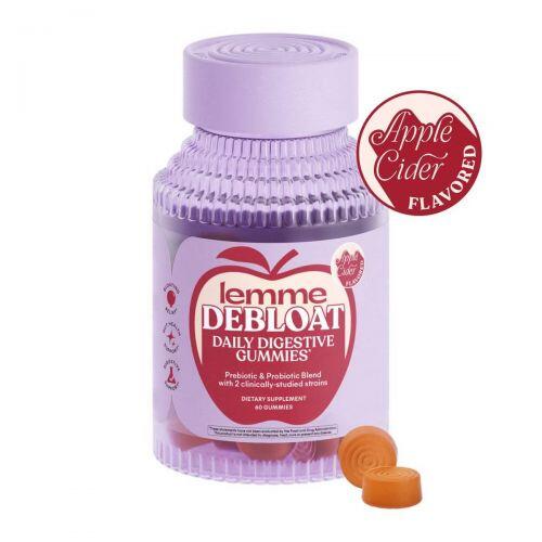 LEMME- DEBLOAT PRE + PROBIOTIC GUMMIES - BLOAT SUPPORT & DIGESTION - APPLE CIDER FLAVOR - 60CT