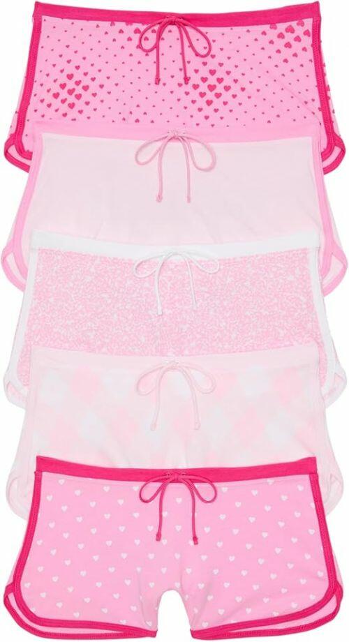 PINK - 5 PACK COTTON DORM BOYSHORT PANTIES TAM M