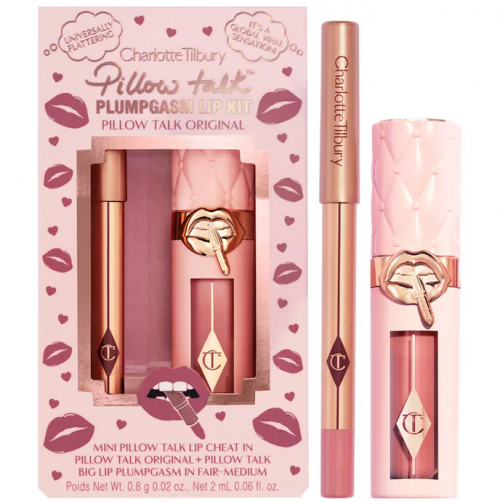 CHARLOTTE TILBURY- MINI PILLOW TALK PLUMPGASM LIP LINER AND LIP GLOSS SET