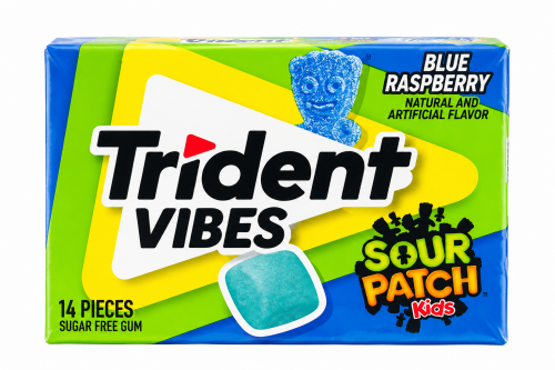 TRIDENT VIBES X SOUR PATCH KIDS- BLUE RASPBERRY SUGAR FREE GUM ? 14 PIECES