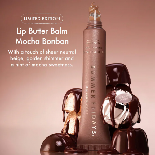 SUMMER FRIDAYS- LIP BUTTER BALM TREATMENT FOR HYDRATION + NOURISHING SHINE- MOCHA BONBON