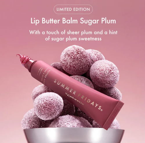 SUMMER FRIDAYS- LIP BUTTER BALM TREATMENT FOR HYDRATION + NOURISHING SHINE- SUGAR PLUM