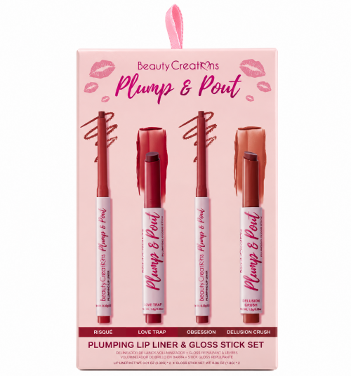 BEAUTY CREATIONS- PLUMP & POUT ? PLUMPING LIP LINER & GLOSS STICK SET- RISQU�