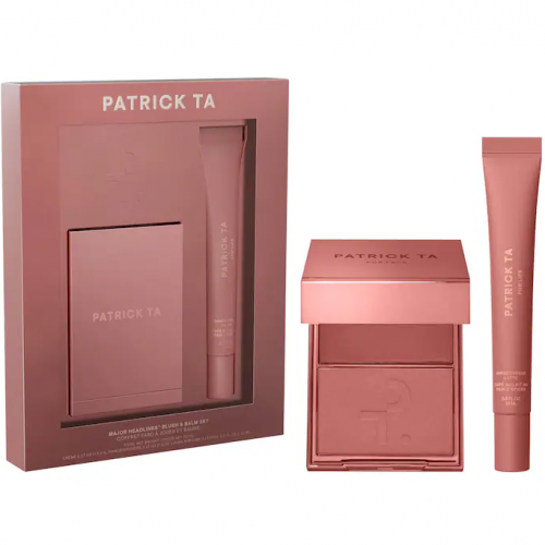 PATRICK TA- MAJOR HEADLINES DOUBLE-TAKE CR�ME & POWDER BLUSH DUO & LIP BALM MAKEUP GIFT SET