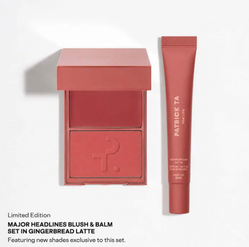PATRICK TA- MAJOR HEADLINES DOUBLE-TAKE CR�ME & POWDER BLUSH DUO & LIP BALM MAKEUP GIFT SET