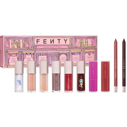 FENTY BEAUTY- THE FENTY BEAUTY LIP VAULT 10-PIECE LIP GLOSS + LINER MAKEUP GIFT SET