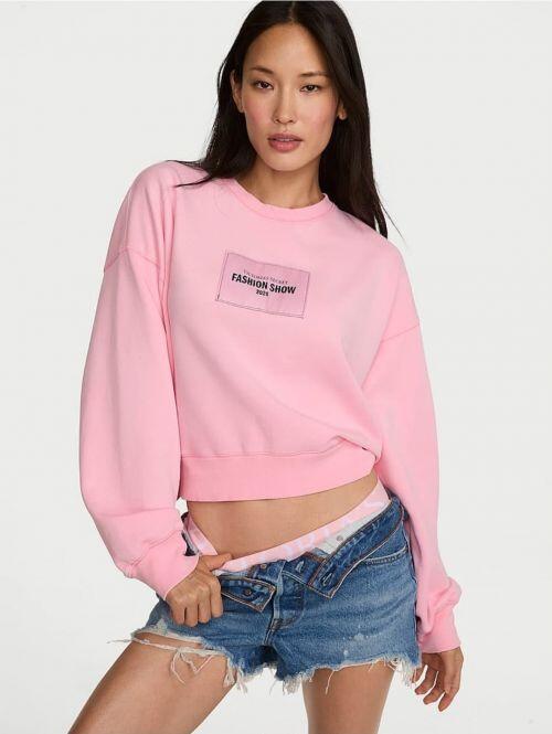 VICTORIA`S SECRET FASHION SHOW - ICONIC FLEECE CROP CREWNECK SWEATSHIRT