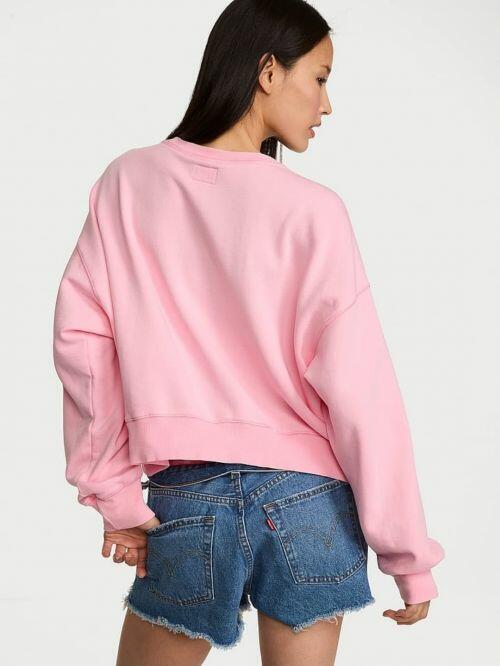 VICTORIA`S SECRET FASHION SHOW - ICONIC FLEECE CROP CREWNECK SWEATSHIRT