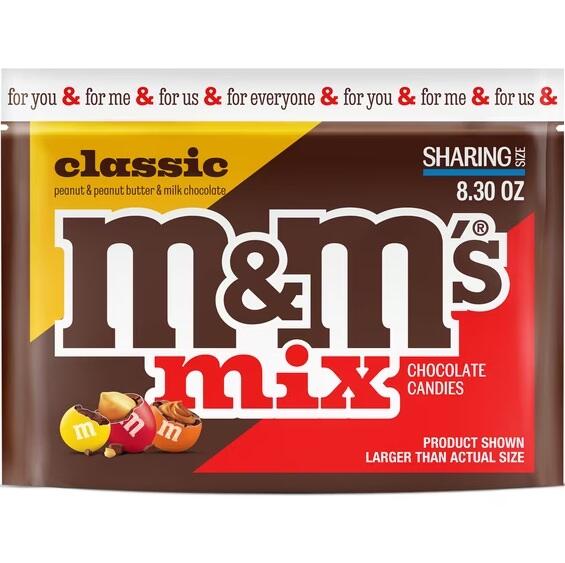 M&M'S CLASSIC MIX CHOCOLATE CANDY, SHARING SIZE