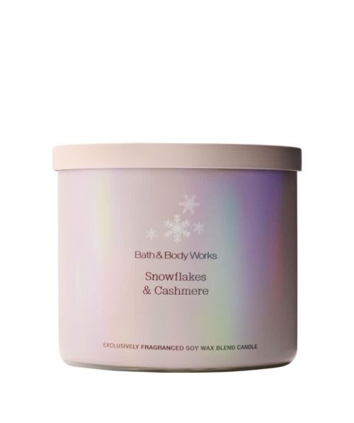 BATH & BODY WORKS - SNOWFLAKES & CASHMERE CANDLE 411G