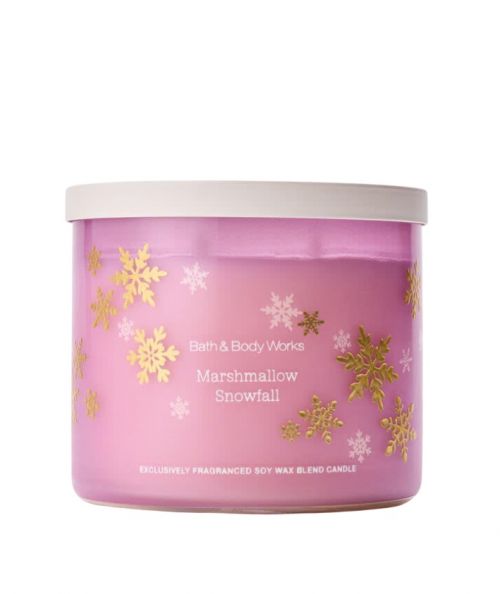 BATH & BODY WORKS - MARSHMALLOW SNOWFALL CANDLE 411G