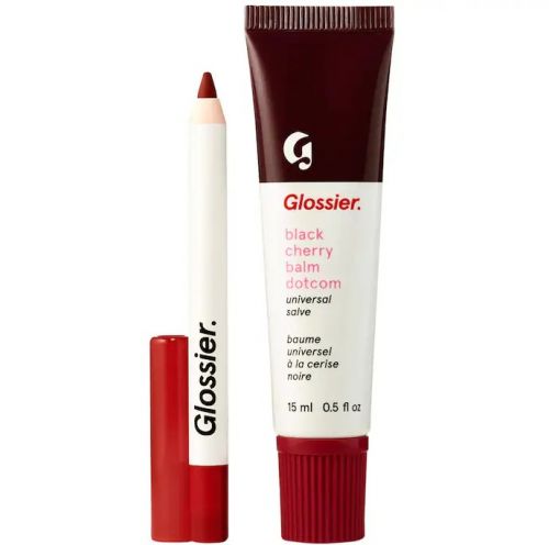 GLOSSIER - BLACK CHERRY BALM DOTCOM & MINI LIP LINE LIP LINER PENCIL MAKEUP GIFT SET