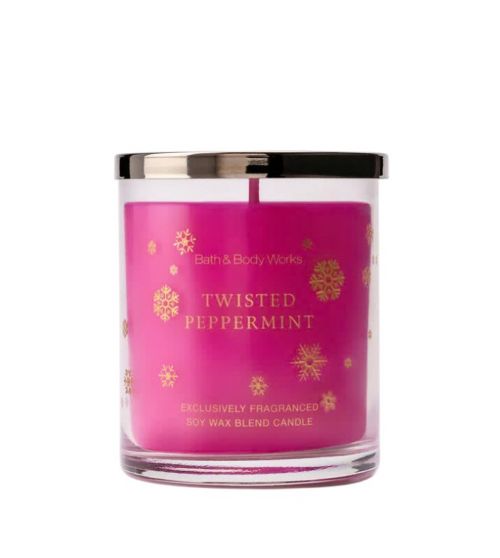 BATH & BODY WORKS - TWISTED PEPPERMINT CANDLE 227G