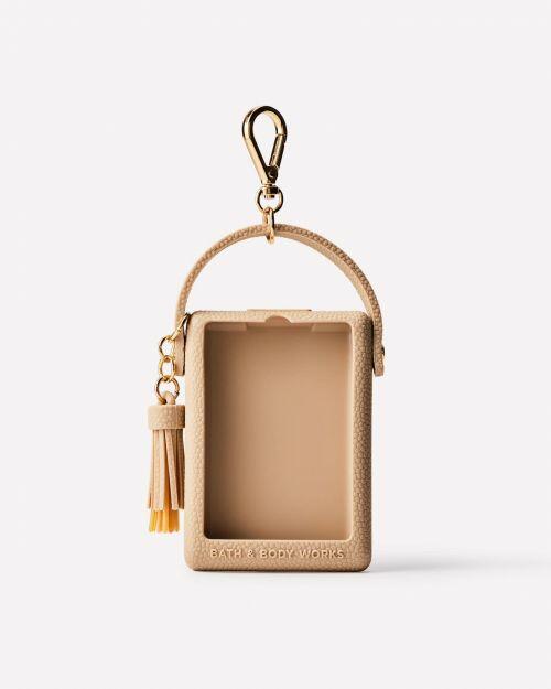 BATH & BODY WORKS - TAN TEXTURED HOLDER WITH STRAP