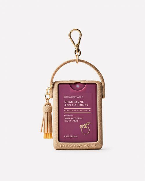 BATH & BODY WORKS - TAN TEXTURED HOLDER WITH STRAP