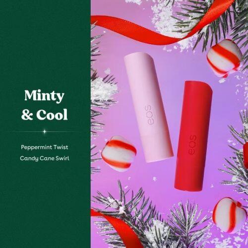 EOS HOLIDAY- LIP BALM - CANDY CANE SWIRL & PEPPERMINT TWIST