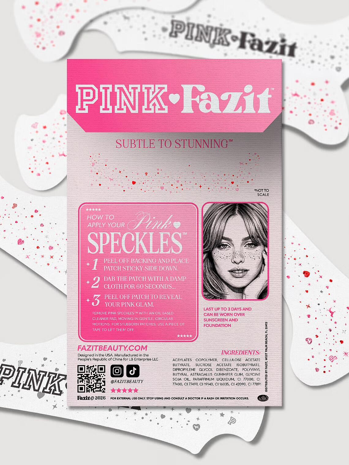 PINK x FAZIT - PINK SPECKLES GLITTER FRECKLES MAKEUP PATCHES