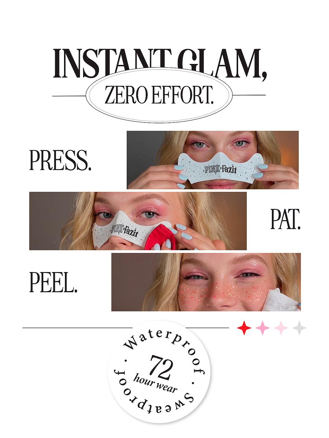 PINK x FAZIT - PINK SPECKLES GLITTER FRECKLES MAKEUP PATCHES
