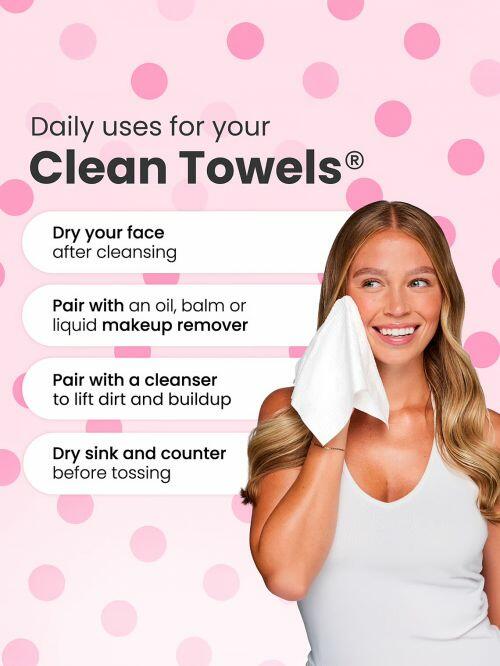 PINK x CLEAN SKIN CLUB - CLEAN TOWELS ORIGINAL XL TRAVEL 10CT