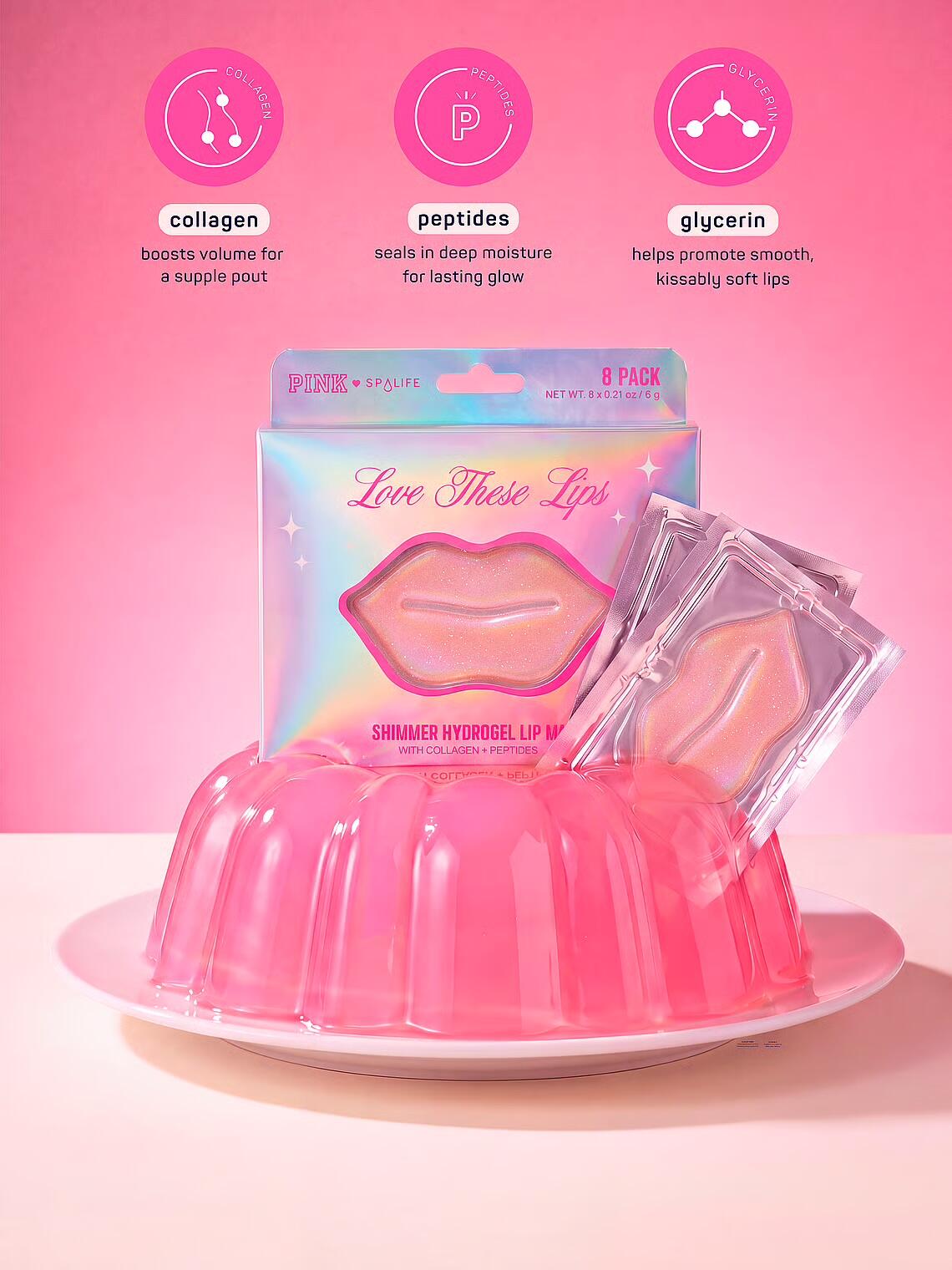 PINK x SPALIFE - LOVE THESE LIPS SHIMMER HYDROGEL LIP MASK