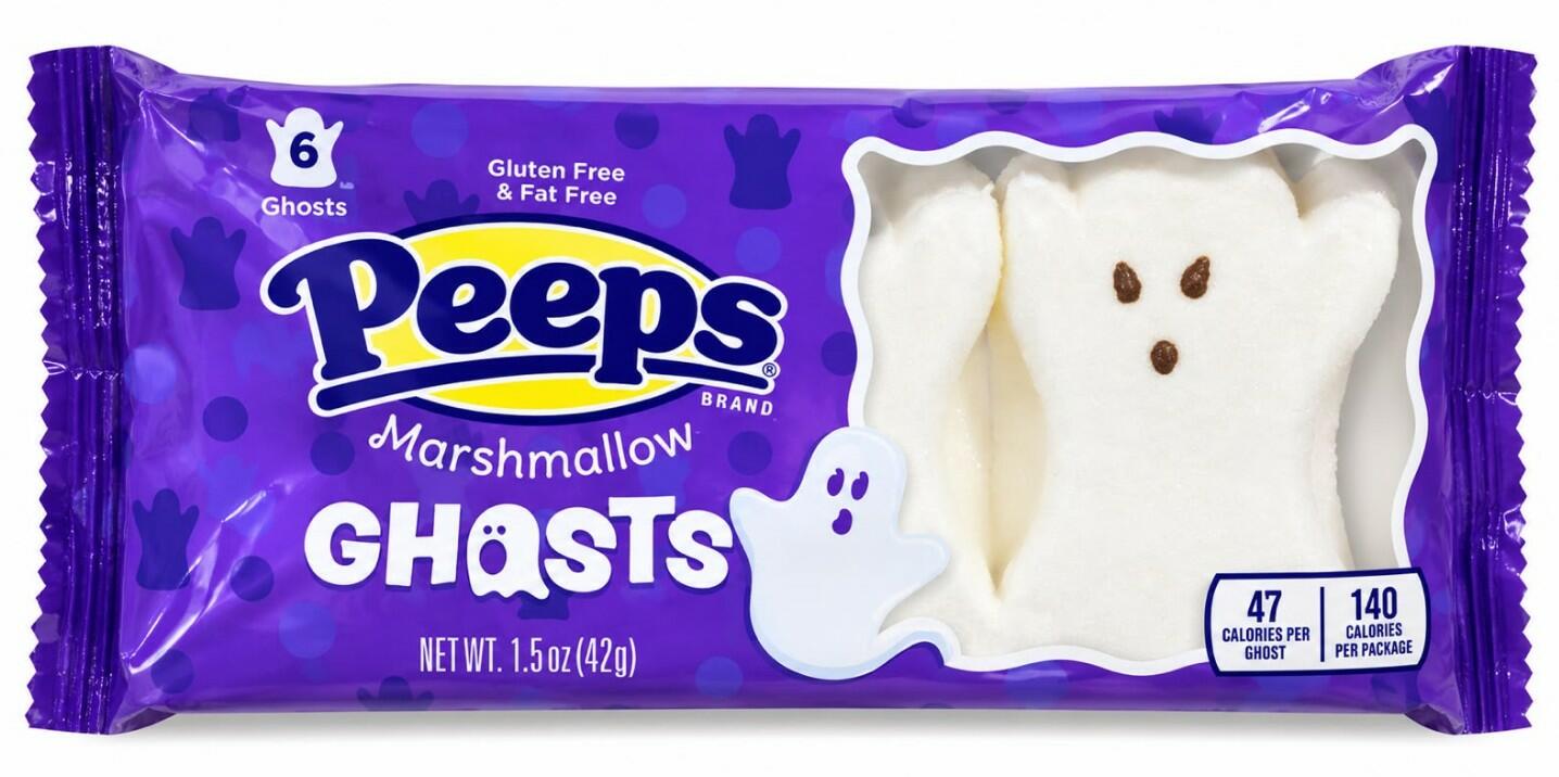 PEEPS- MARSHMALLOW GHOSTS HALLOWEEN 6-PACK 42G