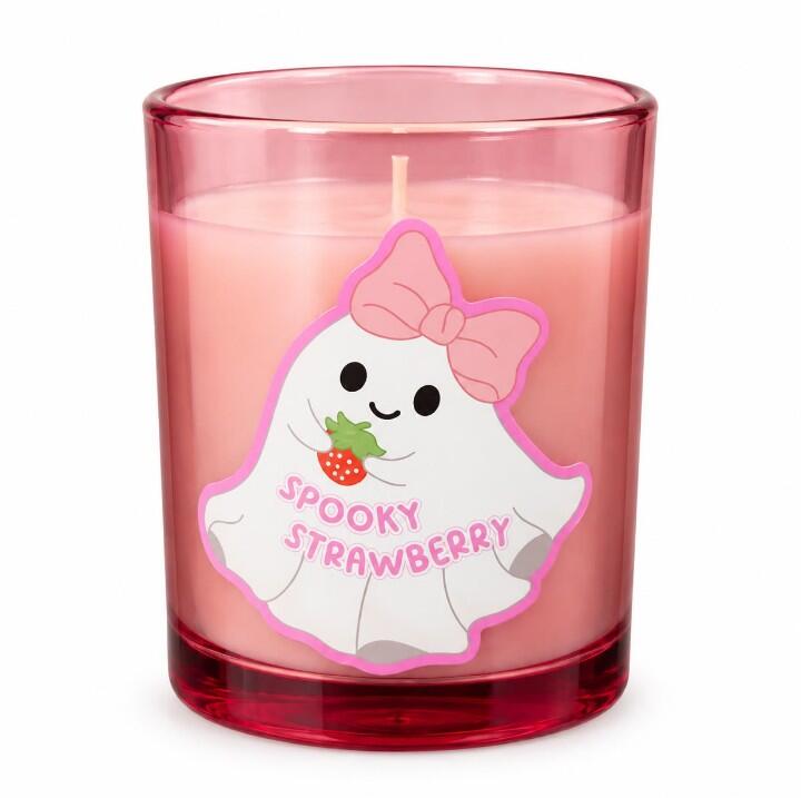 SPOOKY STRAWBERRY GHOST HALLOWEEN SCENTED CANDLE