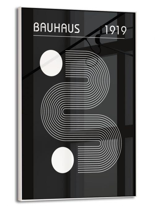 Quadro Bauhaus Geométrico Peça Única Moldura Marrom V.RAM - de R