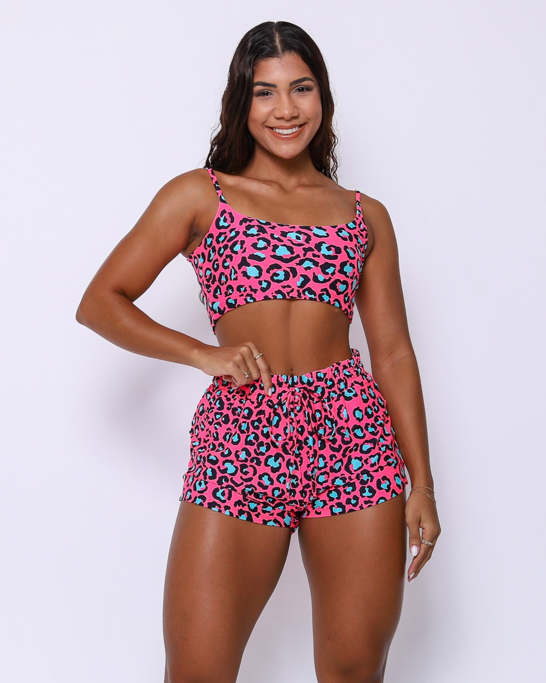 Conjunto Short Boxer Basic Light Onça Pantanal Euforia + Top Bruna