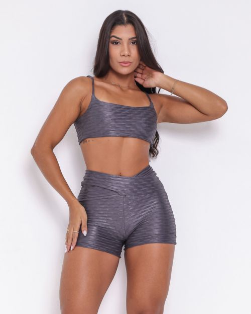 Conjunto Short B�sico C�s Cruzado Textura Gloss Carbox + Top Ju