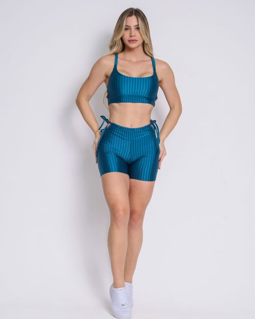 Conjunto Short Empina Ajuste Cirre Petróleo + Top Tai